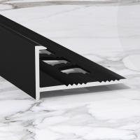 Алюминиевый окантовочный Г (L) образный профиль c кромкой для плитки 8, 10, 12 мм Премиум