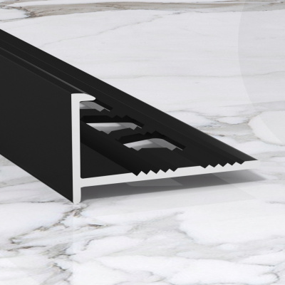 Алюминиевый окантовочный Г (L) образный профиль c кромкой для плитки 8, 10, 12 мм Премиум